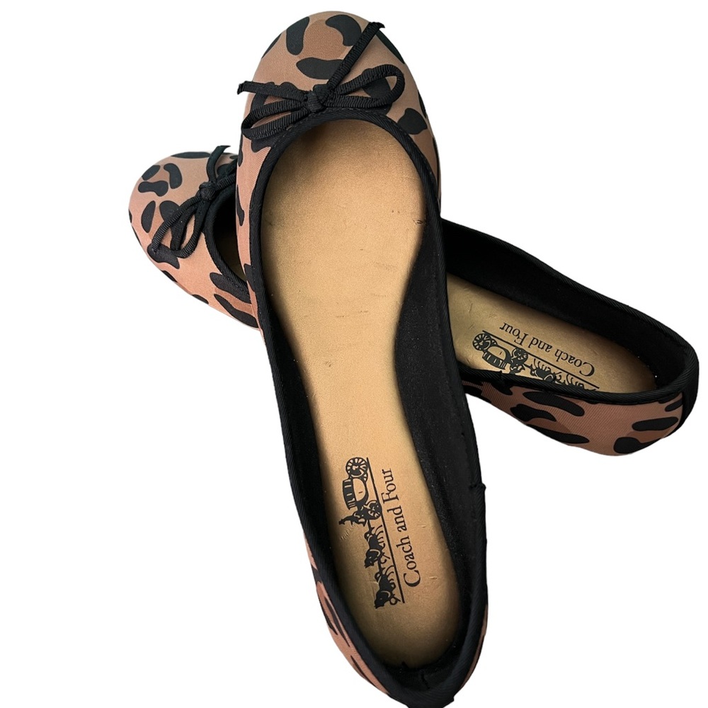 Coach and four leopard print ballerina flats by dsw warehouse women’s 8.5 - Picture 3 of 5
